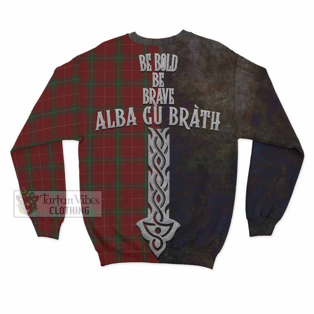 Tartan Vibes Clothing Carruthers Tartan Family Crest Sweatshirt Alba Gu Brath Be Brave Lion Ancient Style