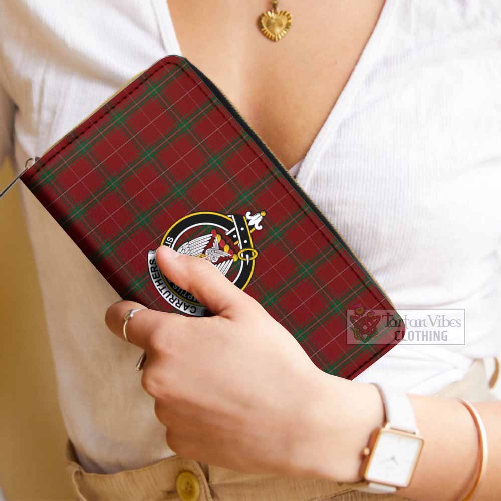 Tartan Vibes Clothing Carruthers Tartan Women's Leather Wallet with Family Crest