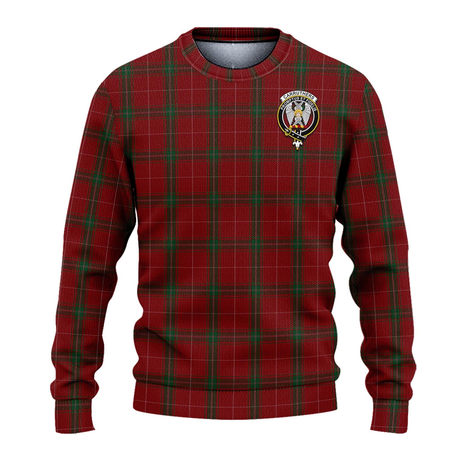Carruthers Tartan Knitted Sweater with Family Crest - Tartanvibesclothing