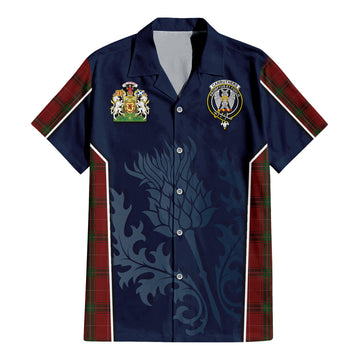 Carruthers Tartan Hawaiian Shirt with Family Crest and Scottish Thistle Vibes Sport Style