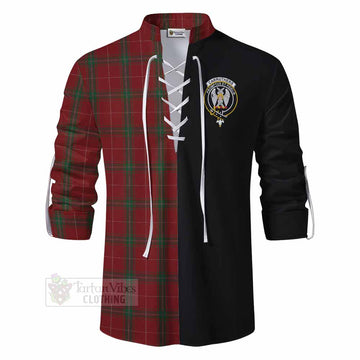 Tartan Vibes Clothing Carruthers Tartan Ghillie Kilt Shirt with Family Crest and Half Of Me Style