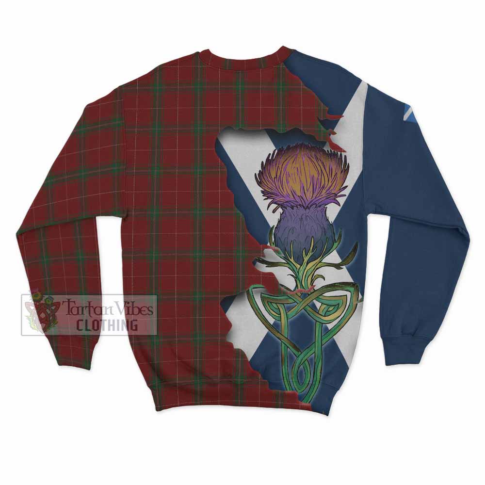 Tartan Vibes Clothing Carruthers Tartan Family Crest Sweatshirt Scottish Thistle Celtic Inspired