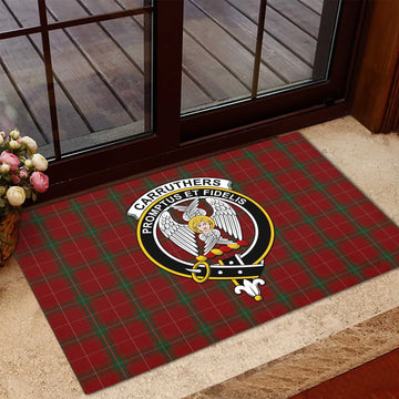 Carruthers Tartan Rubber Doormat with Family Crest