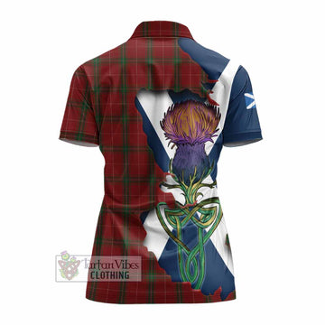 Carruthers Tartan Family Crest Women's Polo Shirt Scottish Thistle Celtic Inspired