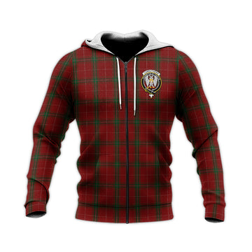 Carruthers Tartan Knitted Hoodie with Family Crest