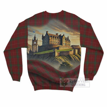 Tartan Vibes Clothing Carruthers Tartan Family Crest Sweatshirt with Scottish Ancient Castle Style