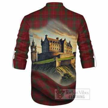 Tartan Vibes Clothing Carruthers Tartan Family Crest Ghillie Kilt Shirt with Scottish Ancient Castle Style