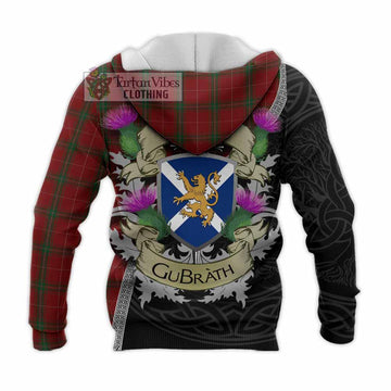 Tartan Vibes Clothing Carruthers Tartan Family Crest Knitted Hoodie Lion Rampant Royal Thistle Shield Celtic Inspired