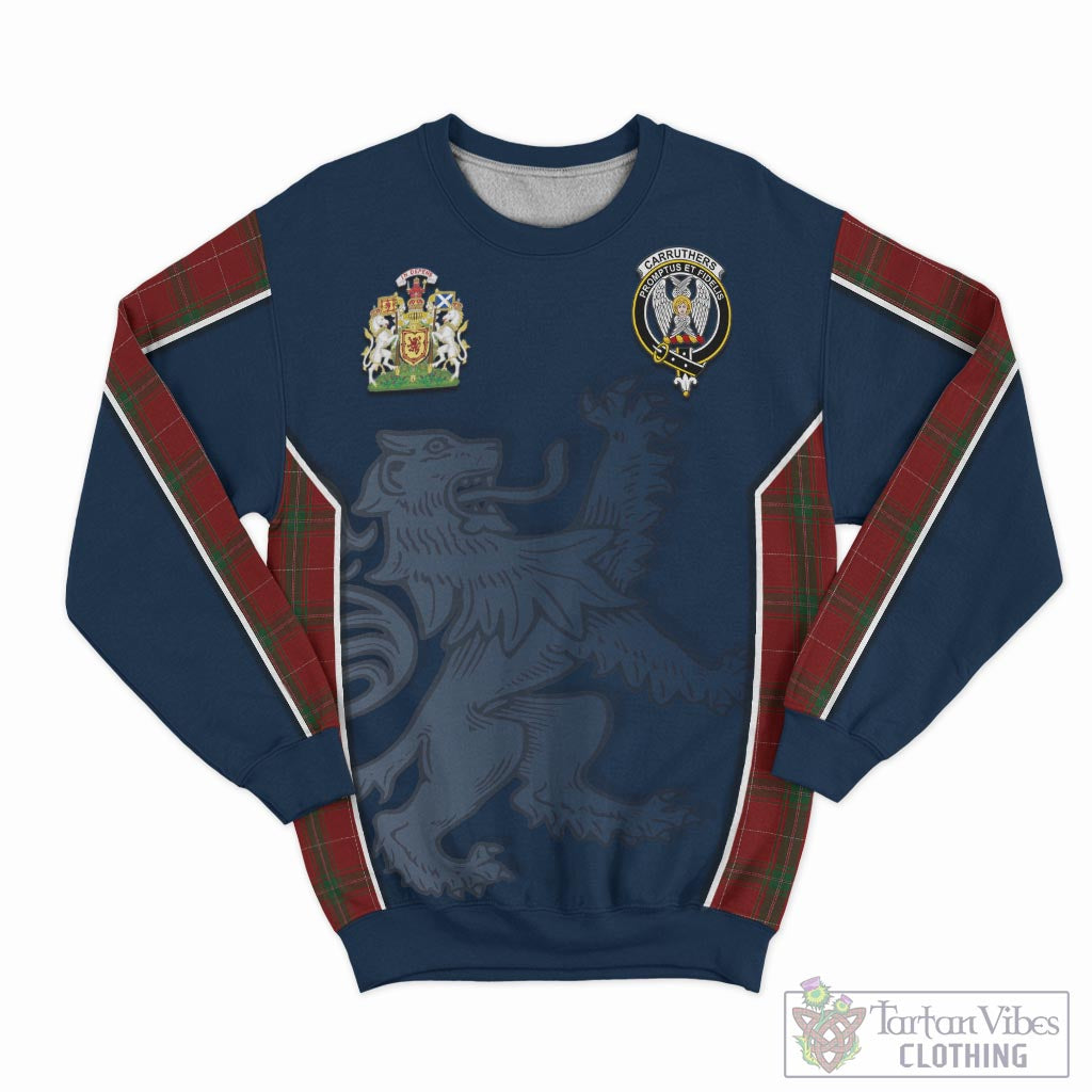 Tartan Vibes Clothing Carruthers Tartan Sweater with Family Crest and Lion Rampant Vibes Sport Style