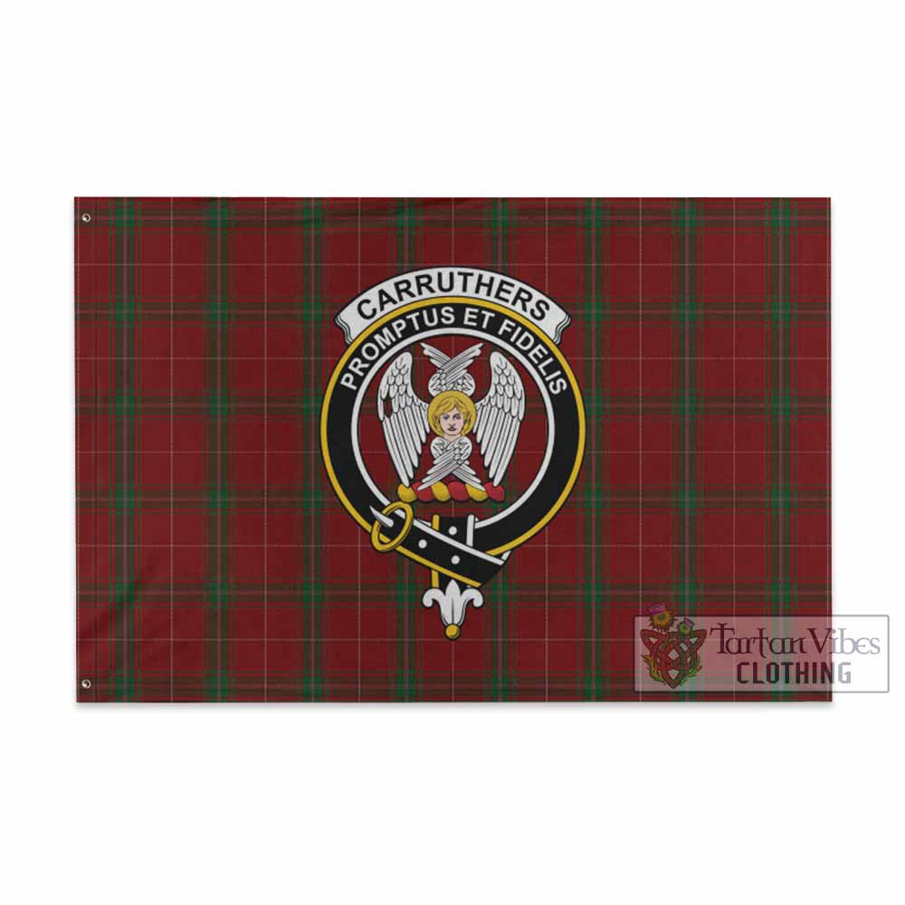 Tartan Vibes Clothing Carruthers Tartan House Flag with Family Crest