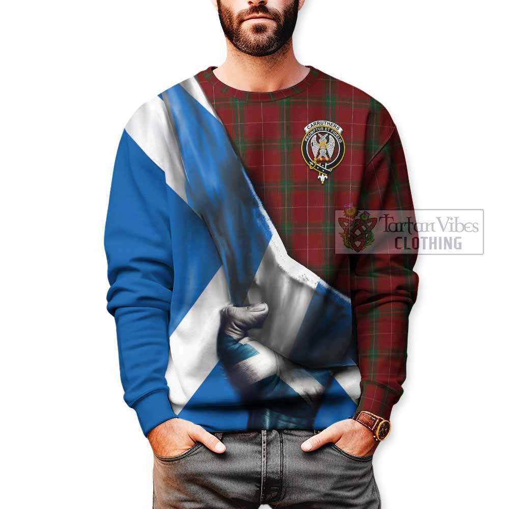 Carruthers Tartan Sweatshirt with Family Crest Scotland Patriotic Style - Tartan Vibes Clothing
