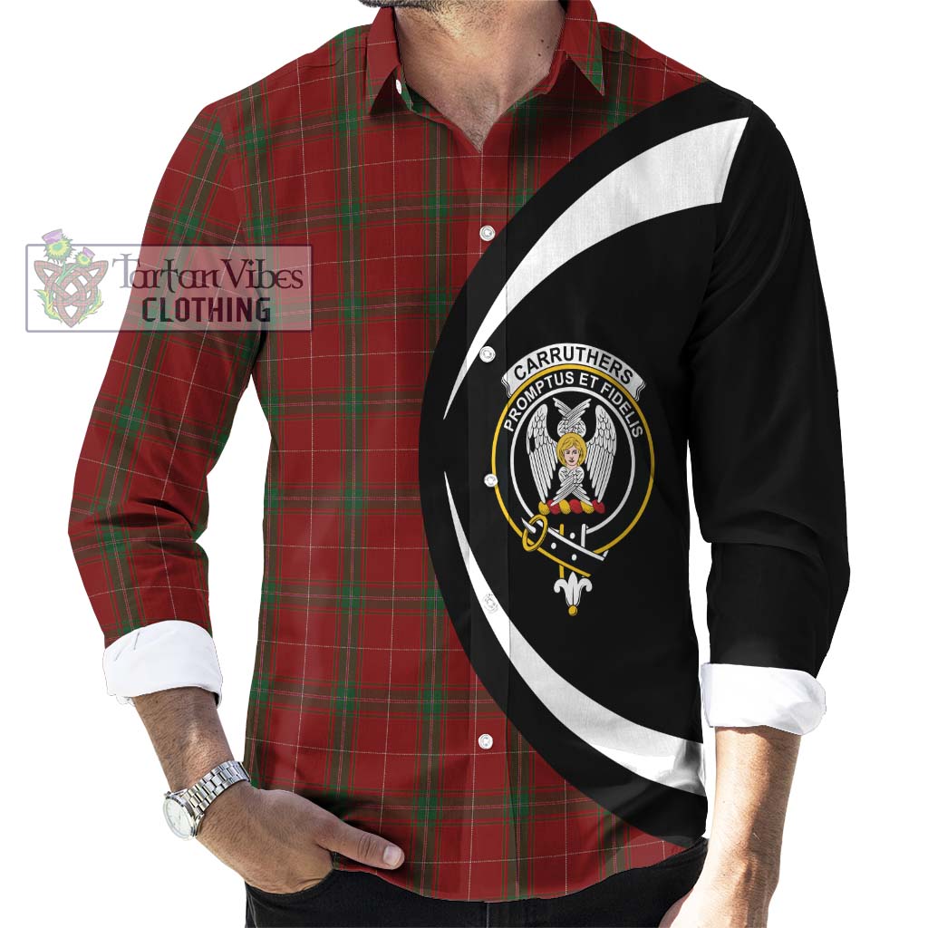 Carruthers Tartan Long Sleeve Button Up with Family Crest Circle Style - Tartan Vibes Clothing