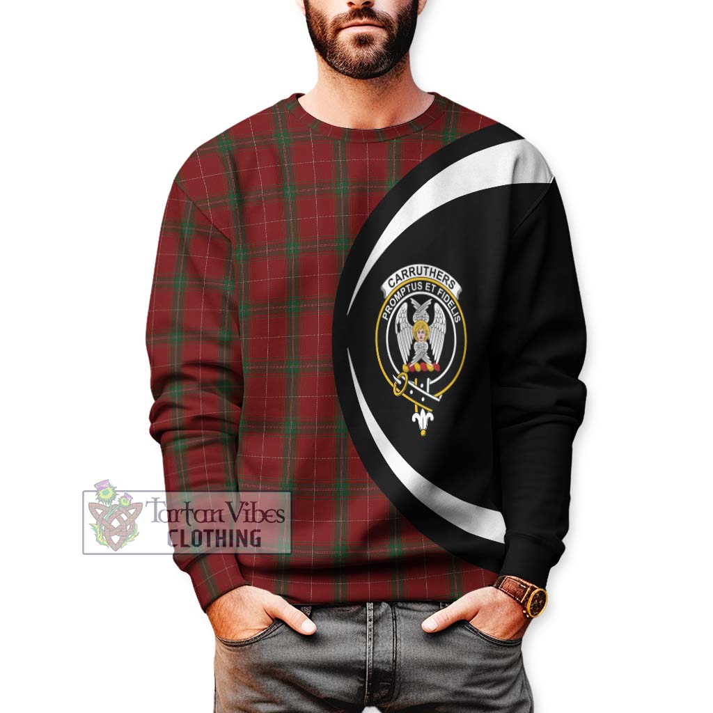 Carruthers Tartan Sweatshirt with Family Crest Circle Style - Tartan Vibes Clothing