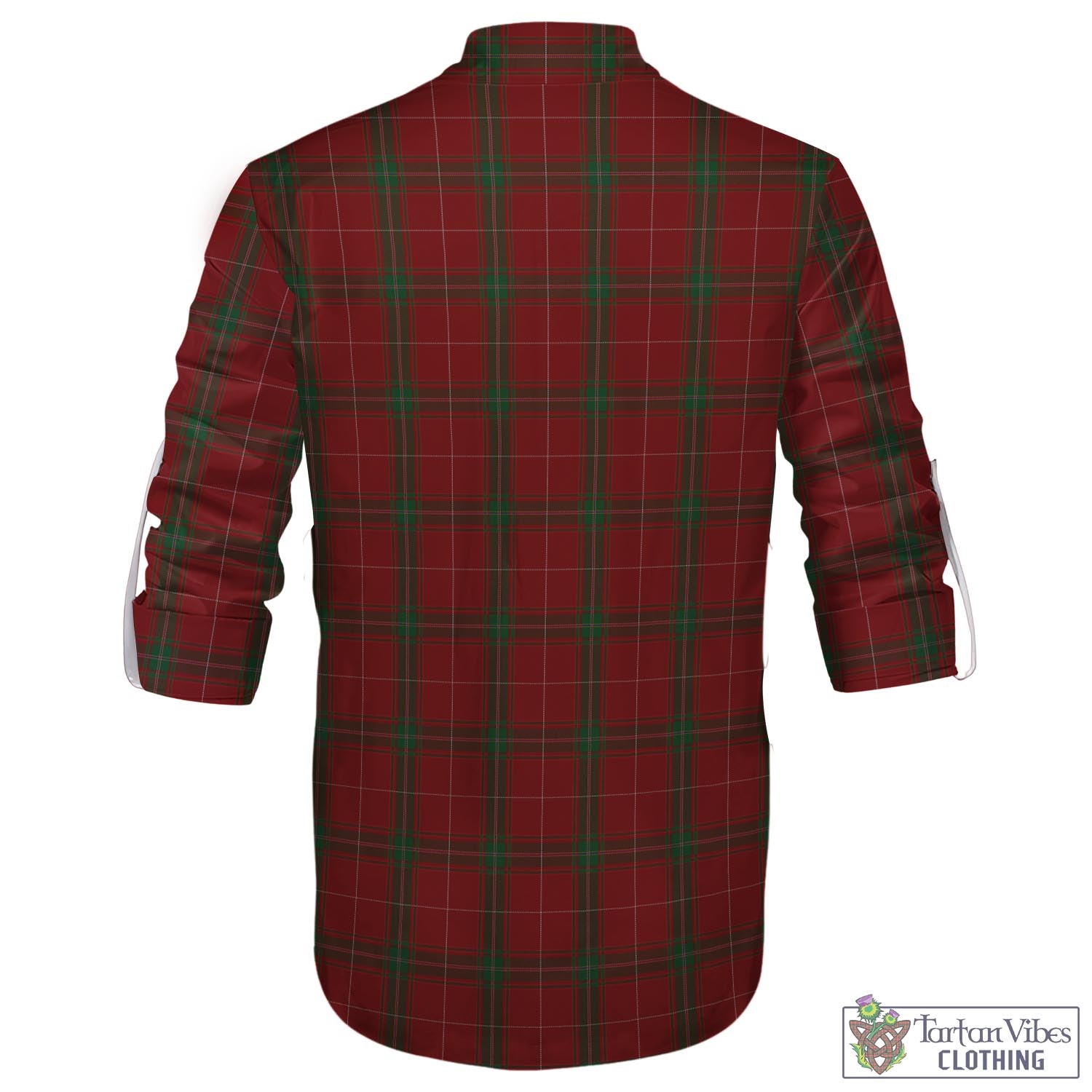 Tartan Vibes Clothing Carruthers Tartan Men's Scottish Traditional Jacobite Ghillie Kilt Shirt with Family Crest