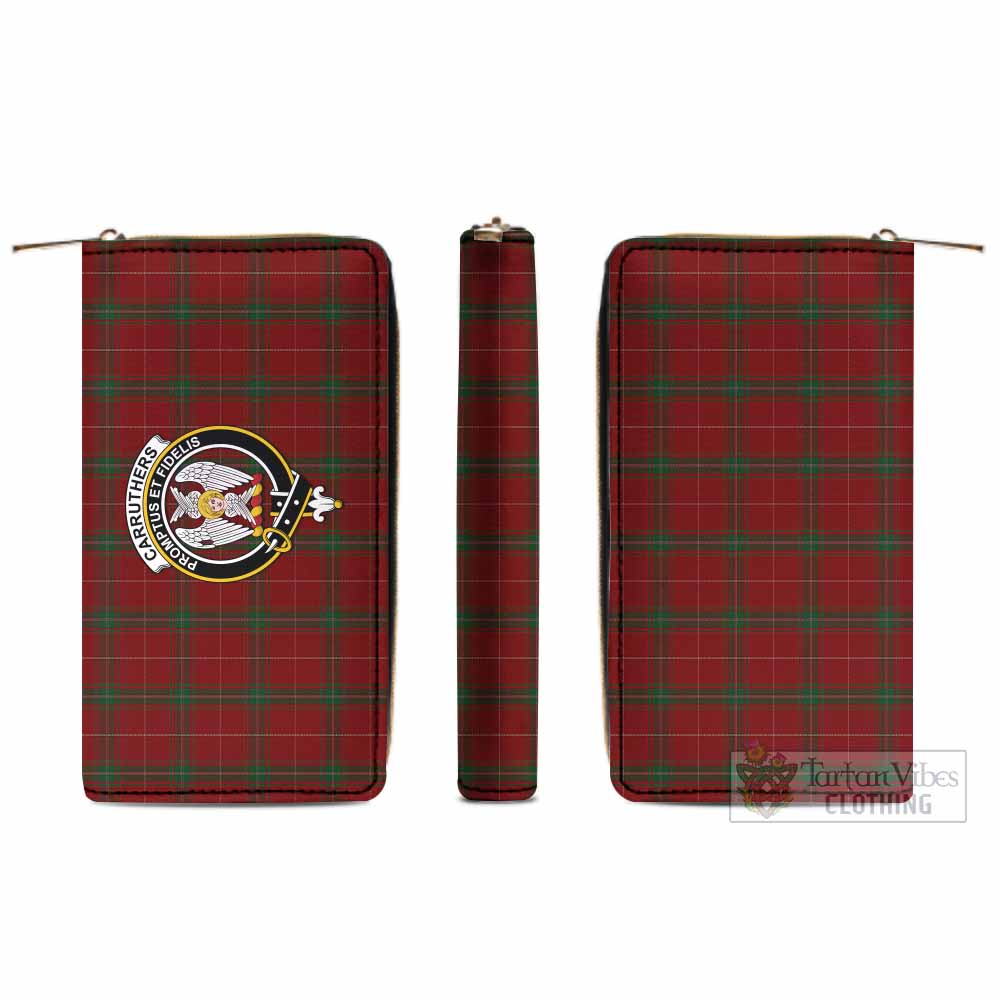 Tartan Vibes Clothing Carruthers Tartan Women's Leather Wallet with Family Crest