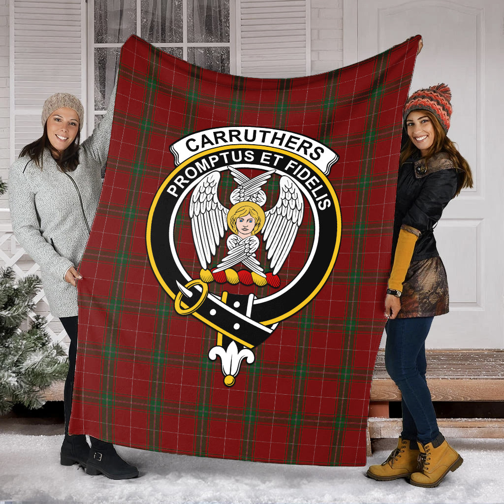 Carruthers Tartan Crest Wall Hanging Banner - Wood Pole