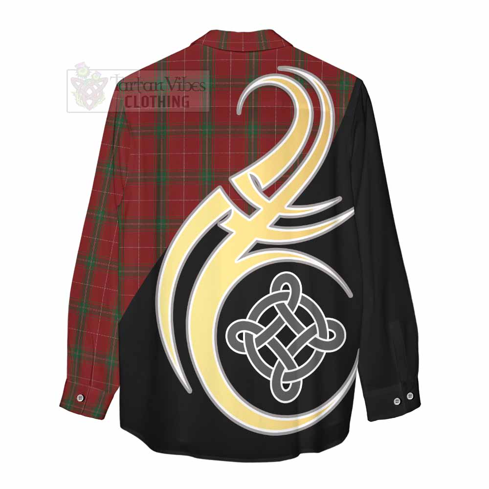Tartan Vibes Clothing Carruthers Tartan Women's Casual Shirt with Family Crest and Celtic Symbol Style