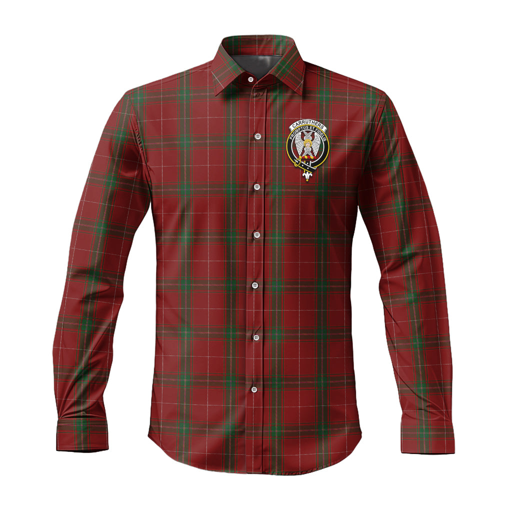 carruthers-tartan-long-sleeve-button-up-shirt-with-family-crest