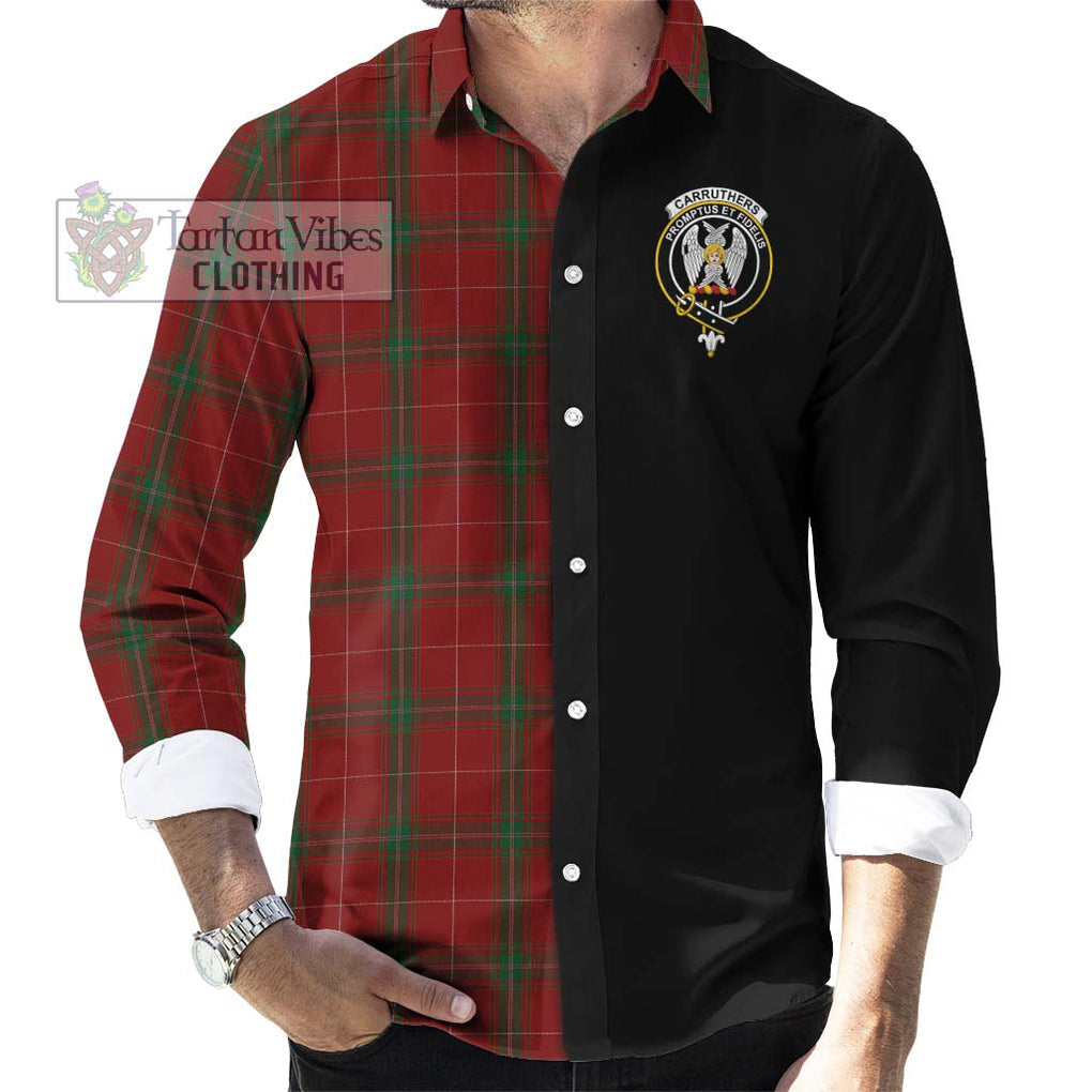 Carruthers Tartan Long Sleeve Button Shirt with Family Crest and Half Of Me Style - Tartanvibesclothing Shop