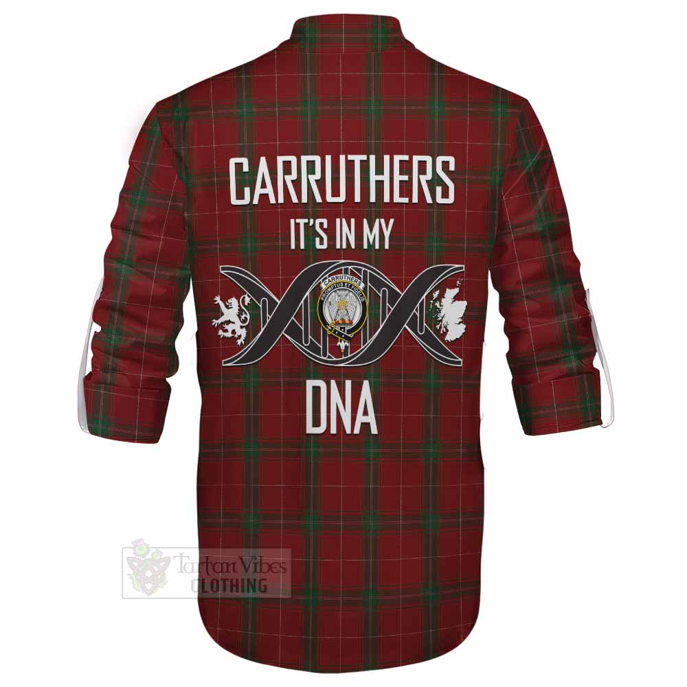 Tartan Vibes Clothing Carruthers Tartan Ghillie Kilt Shirt with Family Crest DNA In Me Style
