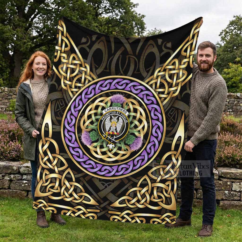 Carruthers Clan Crest Blanket Celtic Scottish Thistle