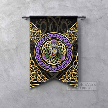 Carruthers Clan Crest Gonfalon Celtic Scottish Thistle