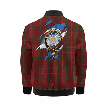 Carruthers Clan Crest In Me Tartan Kid Bomber Jacket Scotland Flag Style