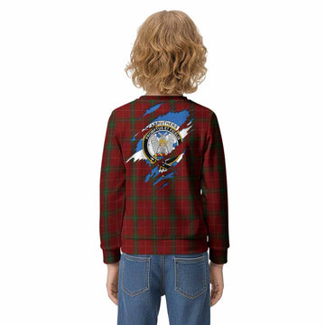 Carruthers Clan Crest In Me Tartan Kid Knitted Sweatshirt Scotland Flag Style