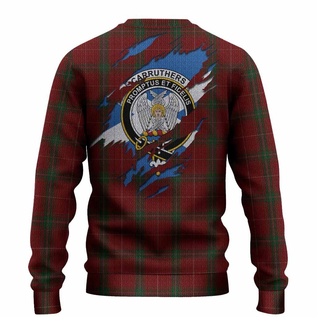 Carruthers Clan Crest In Me Tartan Knitted Sweater Scotland Flag Style
