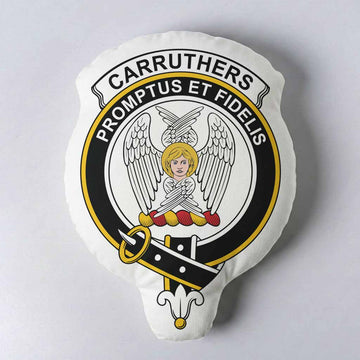 Carruthers Clan Crest Shaped Throw Pillow, Scottish Clan Badge Decorative Pillow
