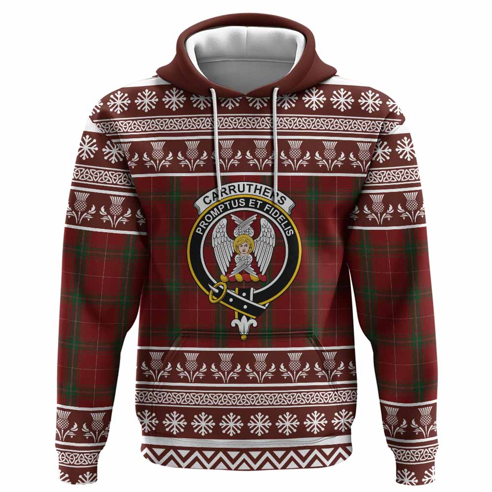 Carruthers Clan Tartan Christmas Hoodie with Family Crest - Tartan Vibes Clothing