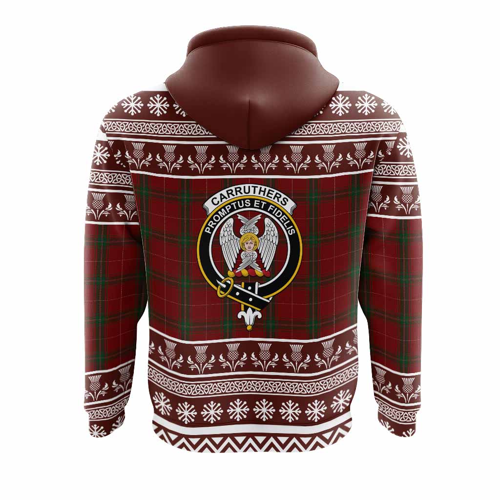 Carruthers Clan Tartan Christmas Hoodie with Family Crest - Tartan Vibes Clothing