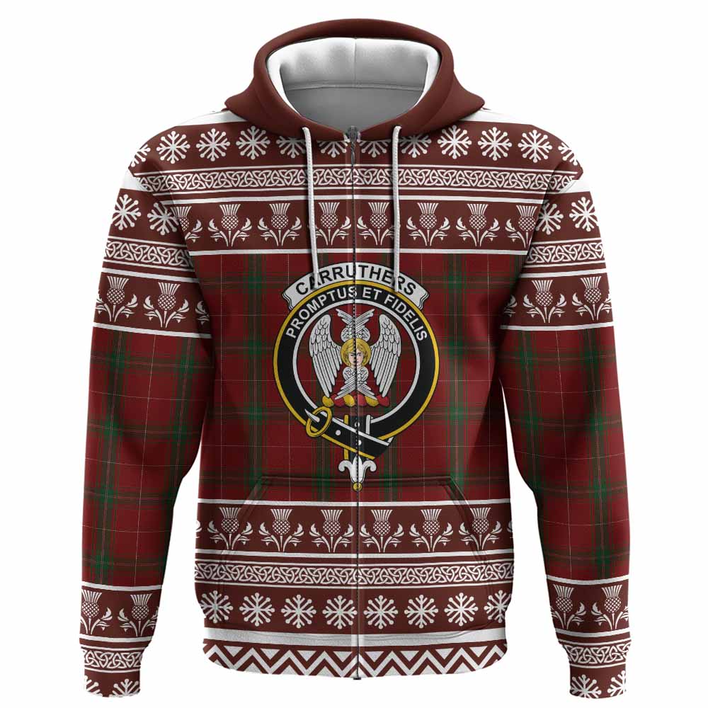Carruthers Clan Tartan Christmas Hoodie with Family Crest - Tartan Vibes Clothing