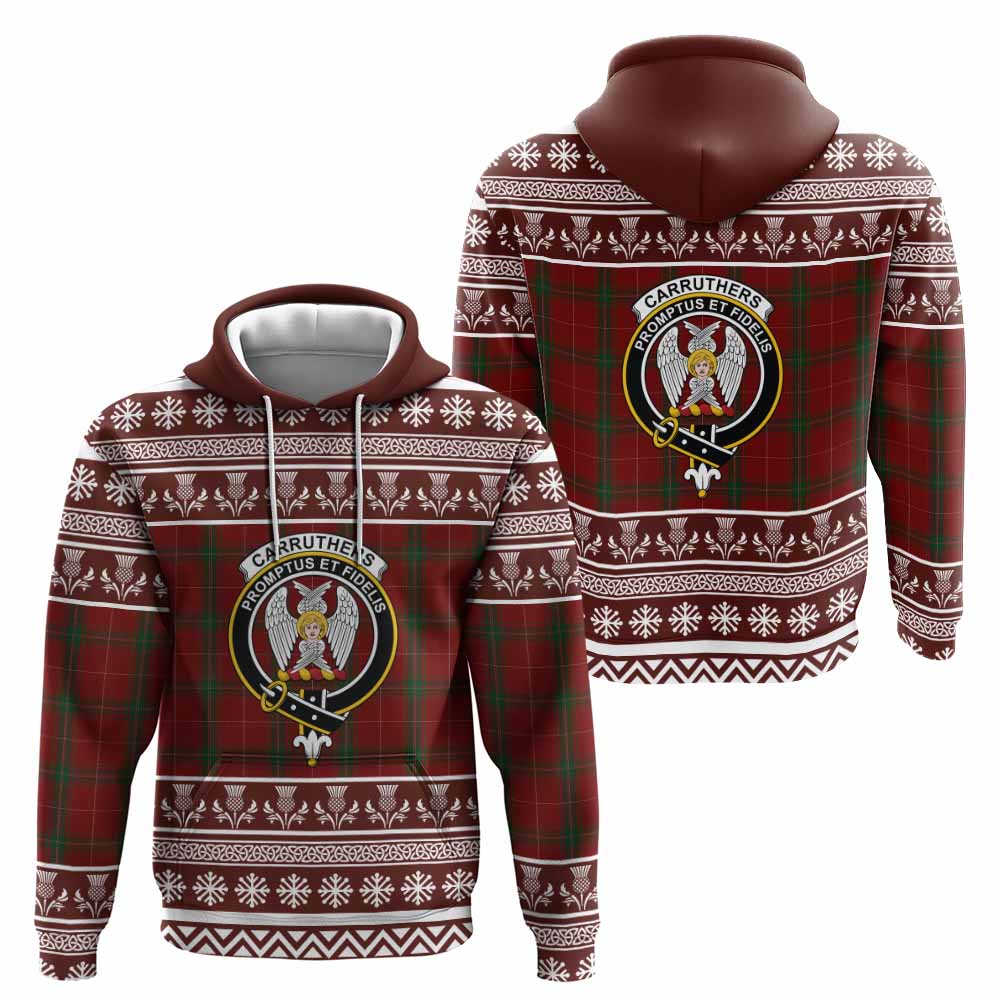 Carruthers Clan Tartan Christmas Hoodie with Family Crest - Tartan Vibes Clothing