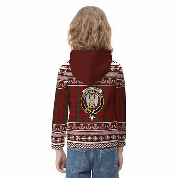 Carruthers Clan Tartan Christmas Kid Hoodie with Family Crest