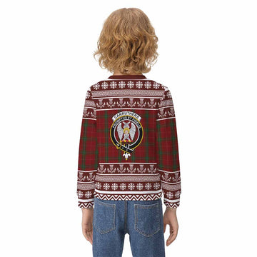 Carruthers Clan Tartan Christmas Kid Ugly Sweatshirt with Family Crest