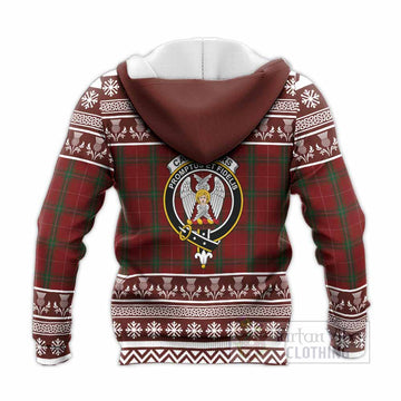Carruthers Clan Tartan Christmas Knitted Hoodie with Family Crest