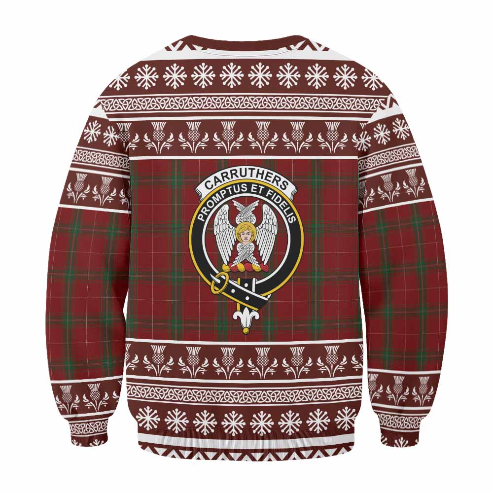 Carruthers Clan Tartan Christmas Sweatshirt with Family Crest - Tartan Vibes Clothing