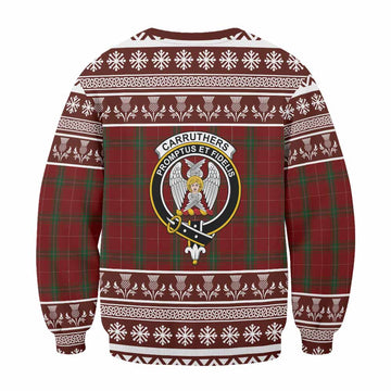 Carruthers Clan Tartan Christmas Sweatshirt with Family Crest