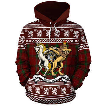 Carruthers Clan Tartan Crest Christmas Cotton Hoodie Coat of Arms Funny Style