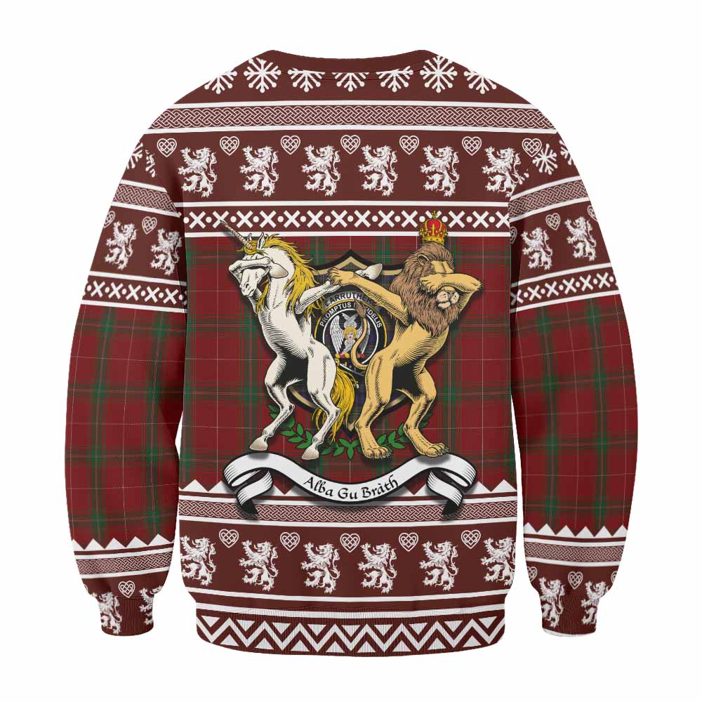 Carruthers Clan Tartan Crest Christmas Sweatshirt Coat of Arms Funny Style - Tartan Vibes Clothing