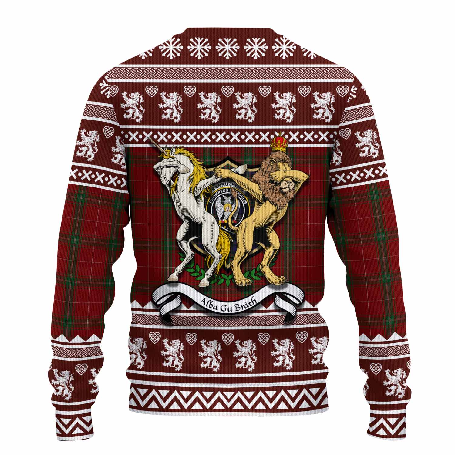 Carruthers Clan Tartan Crest Christmas Ugly Sweater Coat of Arms Funny Style - Tartan Vibes Clothing
