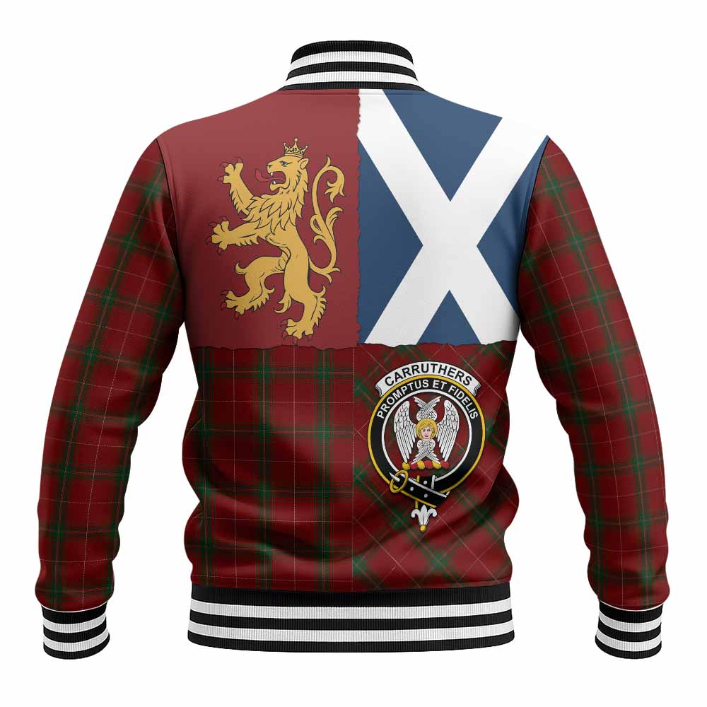 Carruthers Crest Tartan Baseball Jacket with Lion Rampant Saltire Style