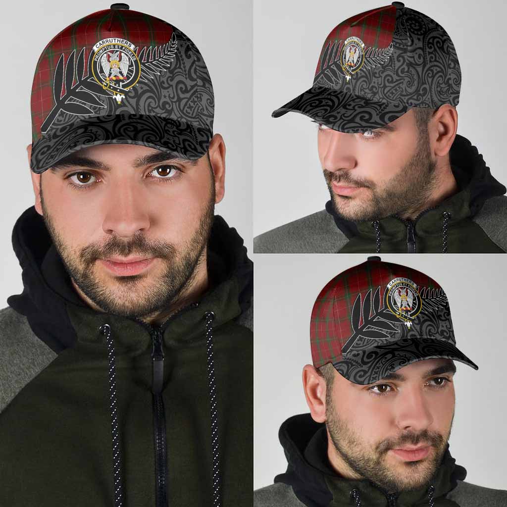 Carruthers Crest Tartan Classic Cap with New Zealand Silver Fern Half Style