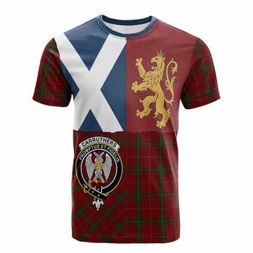 Carruthers Crest Tartan Cotton T-shirt with Lion Rampant Saltire Style