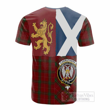 Carruthers Crest Tartan Cotton T-shirt with Lion Rampant Saltire Style