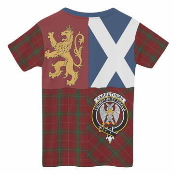 Carruthers Crest Tartan Kid T-shirt with Lion Rampant Saltire Style
