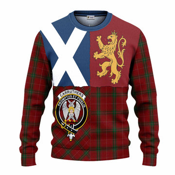 Carruthers Crest Tartan Knitted Sweater with Lion Rampant Saltire Style