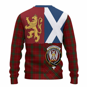 Carruthers Crest Tartan Knitted Sweater with Lion Rampant Saltire Style