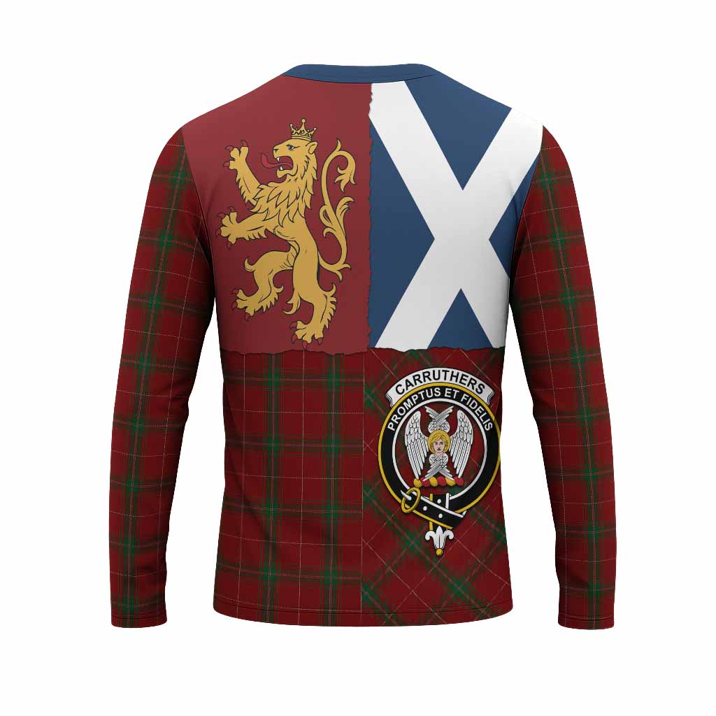 Carruthers Crest Tartan Long Sleeve T-Shirt with Lion Rampant Saltire Style